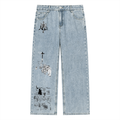 Vintage Wash Straight Leg Jeans